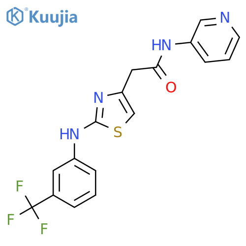 N-(pyridin-3-yl)-2-(2-{3-(trifluoromethyl)phenylamino}-1,3-thiazol-4-yl)acetamide structure