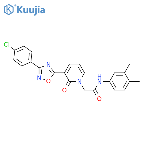 2-{3-[3-(4-chlorophenyl)-1,2,4-oxadiazol-5-yl]-2-oxo-1,2-dihydropyridin-1-yl}-N-(3,4-dimethylphenyl)acetamide structure