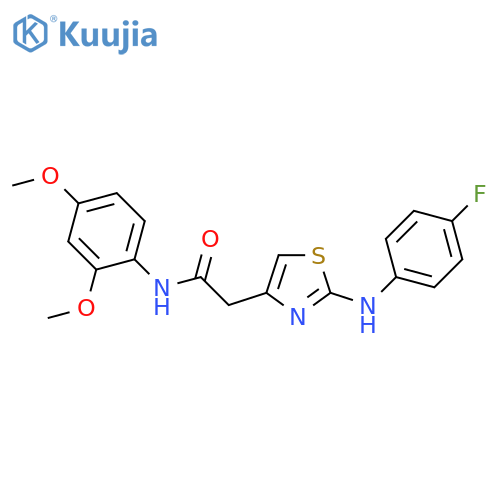 N-(2,4-dimethoxyphenyl)-2-{2-[(4-fluorophenyl)amino]-1,3-thiazol-4-yl}acetamide structure