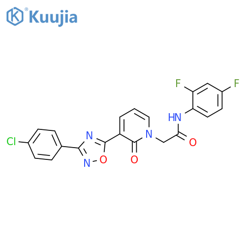 2-{3-[3-(4-chlorophenyl)-1,2,4-oxadiazol-5-yl]-2-oxo-1,2-dihydropyridin-1-yl}-N-(2,4-difluorophenyl)acetamide structure