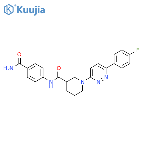 N-(4-carbamoylphenyl)-1-[6-(4-fluorophenyl)pyridazin-3-yl]piperidine-3-carboxamide structure