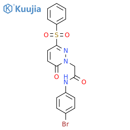 2-[3-(benzenesulfonyl)-6-oxo-1,6-dihydropyridazin-1-yl]-N-(4-bromophenyl)acetamide structure