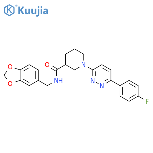 N-(2H-1,3-benzodioxol-5-yl)methyl-1-6-(4-fluorophenyl)pyridazin-3-ylpiperidine-3-carboxamide structure