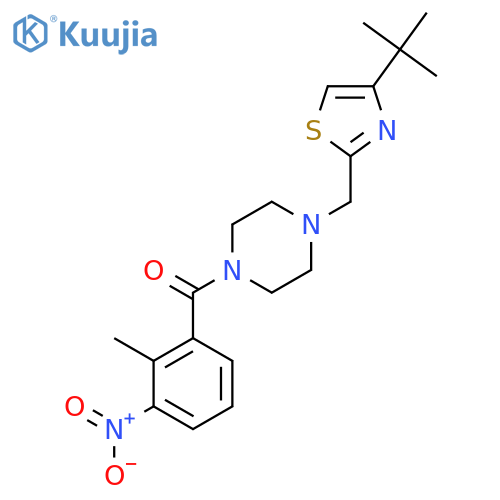 1-[(4-tert-butyl-1,3-thiazol-2-yl)methyl]-4-(2-methyl-3-nitrobenzoyl)piperazine structure