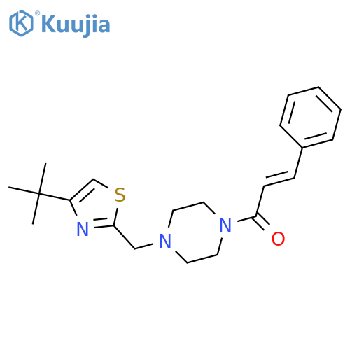 (2E)-1-{4-(4-tert-butyl-1,3-thiazol-2-yl)methylpiperazin-1-yl}-3-phenylprop-2-en-1-one structure