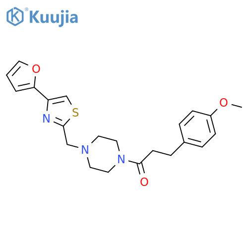 1-(4-{[4-(furan-2-yl)-1,3-thiazol-2-yl]methyl}piperazin-1-yl)-3-(4-methoxyphenyl)propan-1-one structure