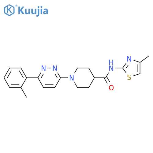 N-(4-methyl-1,3-thiazol-2-yl)-1-6-(2-methylphenyl)pyridazin-3-ylpiperidine-4-carboxamide structure