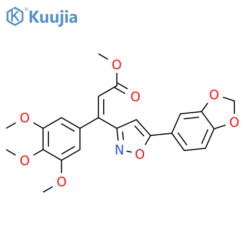 5-(2H-1,3-benzodioxol-5-yl)-1,2-oxazol-3-ylmethyl (2Z)-3-(3,4,5-trimethoxyphenyl)prop-2-enoate structure
