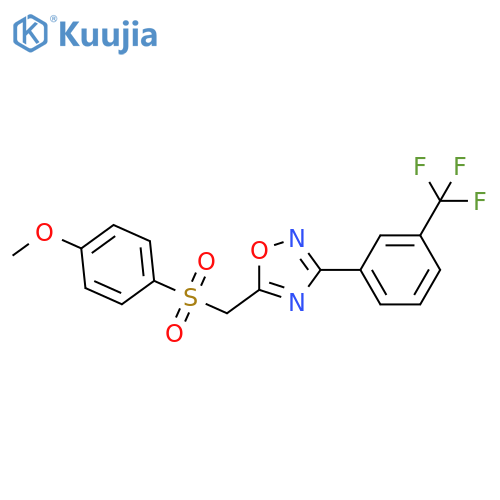 5-[(4-methoxybenzenesulfonyl)methyl]-3-[3-(trifluoromethyl)phenyl]-1,2,4-oxadiazole structure
