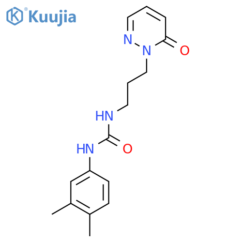 1-(3,4-dimethylphenyl)-3-3-(6-oxo-1,6-dihydropyridazin-1-yl)propylurea structure