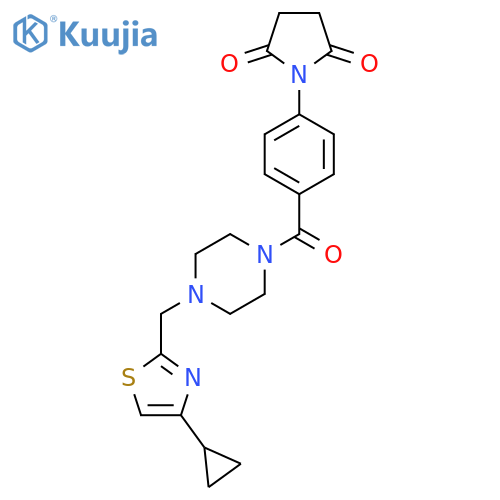 1-(4-{4-(4-cyclopropyl-1,3-thiazol-2-yl)methylpiperazine-1-carbonyl}phenyl)pyrrolidine-2,5-dione structure