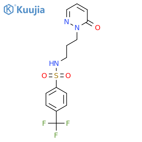 N-3-(6-oxo-1,6-dihydropyridazin-1-yl)propyl-4-(trifluoromethyl)benzene-1-sulfonamide structure