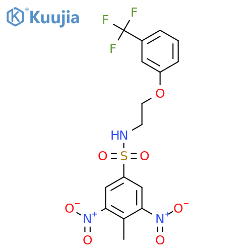 4-methyl-3,5-dinitro-N-{2-3-(trifluoromethyl)phenoxyethyl}benzene-1-sulfonamide structure