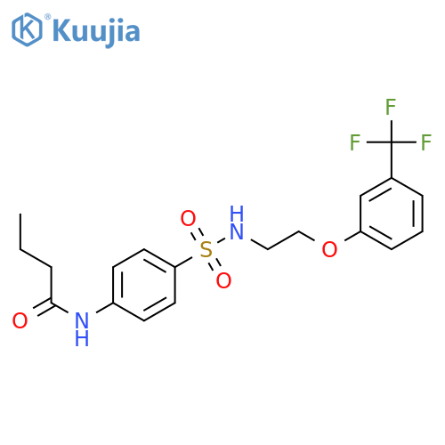 N-4-({2-3-(trifluoromethyl)phenoxyethyl}sulfamoyl)phenylbutanamide structure