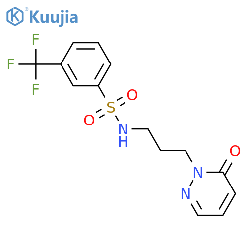 N-[3-(6-oxo-1,6-dihydropyridazin-1-yl)propyl]-3-(trifluoromethyl)benzene-1-sulfonamide structure