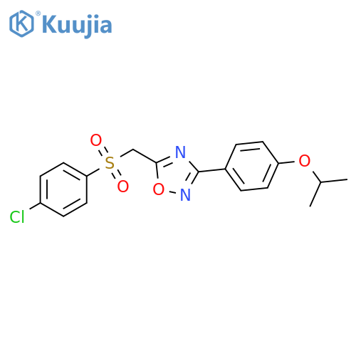 5-[(4-chlorobenzenesulfonyl)methyl]-3-[4-(propan-2-yloxy)phenyl]-1,2,4-oxadiazole structure