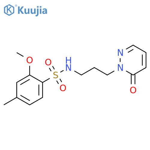 2-methoxy-4-methyl-N-[3-(6-oxo-1,6-dihydropyridazin-1-yl)propyl]benzene-1-sulfonamide structure