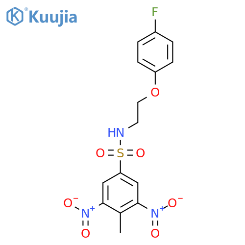 N-[2-(4-fluorophenoxy)ethyl]-4-methyl-3,5-dinitrobenzene-1-sulfonamide structure