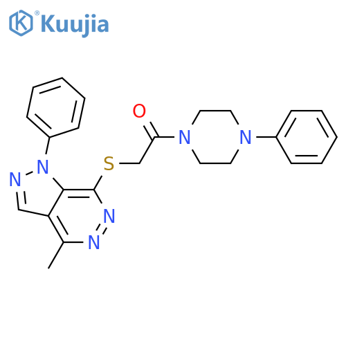 2-({4-methyl-1-phenyl-1H-pyrazolo3,4-dpyridazin-7-yl}sulfanyl)-1-(4-phenylpiperazin-1-yl)ethan-1-one structure
