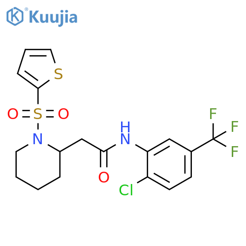 N-2-chloro-5-(trifluoromethyl)phenyl-2-1-(thiophene-2-sulfonyl)piperidin-2-ylacetamide structure