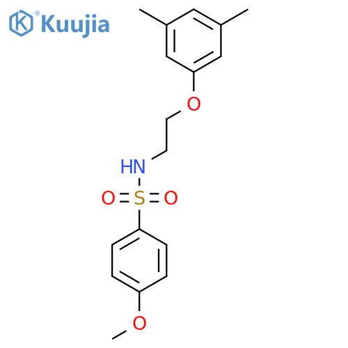 N-2-(3,5-dimethylphenoxy)ethyl-4-methoxybenzene-1-sulfonamide structure