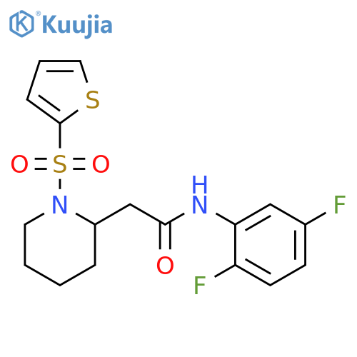 N-(2,5-difluorophenyl)-2-[1-(thiophene-2-sulfonyl)piperidin-2-yl]acetamide structure