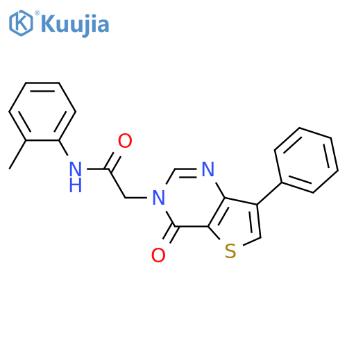 N-(2-methylphenyl)-2-{4-oxo-7-phenyl-3H,4H-thieno[3,2-d]pyrimidin-3-yl}acetamide structure