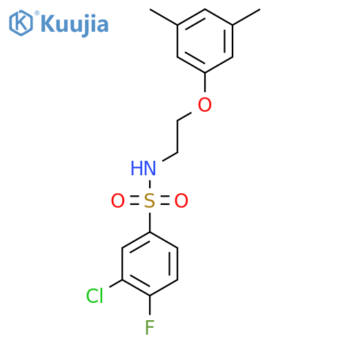 3-chloro-N-2-(3,5-dimethylphenoxy)ethyl-4-fluorobenzene-1-sulfonamide structure