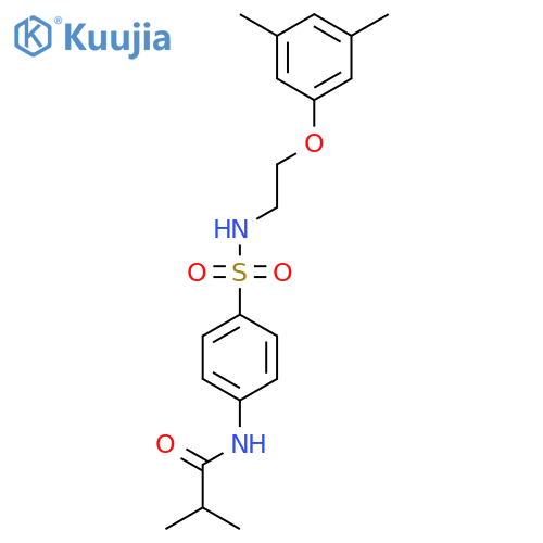 N-(4-{2-(3,5-dimethylphenoxy)ethylsulfamoyl}phenyl)-2-methylpropanamide structure