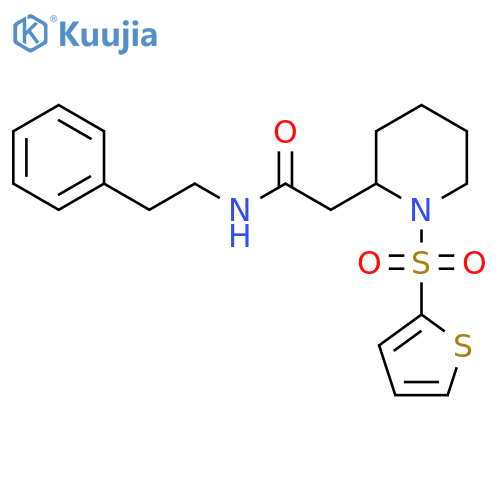 N-(2-phenylethyl)-2-[1-(thiophene-2-sulfonyl)piperidin-2-yl]acetamide structure