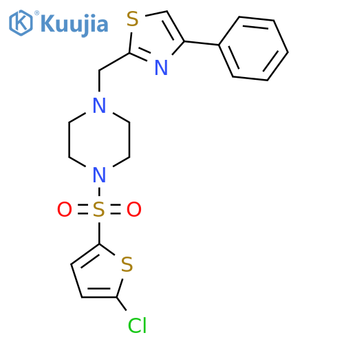 1-(5-chlorothiophen-2-yl)sulfonyl-4-(4-phenyl-1,3-thiazol-2-yl)methylpiperazine structure