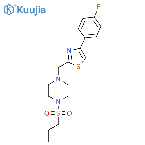 1-{4-(4-fluorophenyl)-1,3-thiazol-2-ylmethyl}-4-(propane-1-sulfonyl)piperazine structure