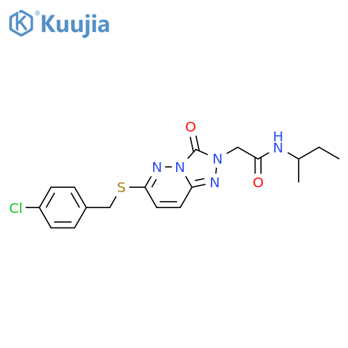 N-(butan-2-yl)-2-(6-{[(4-chlorophenyl)methyl]sulfanyl}-3-oxo-2H,3H-[1,2,4]triazolo[4,3-b]pyridazin-2-yl)acetamide structure