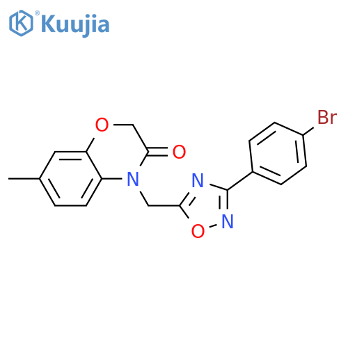 4-{[3-(4-bromophenyl)-1,2,4-oxadiazol-5-yl]methyl}-7-methyl-3,4-dihydro-2H-1,4-benzoxazin-3-one structure