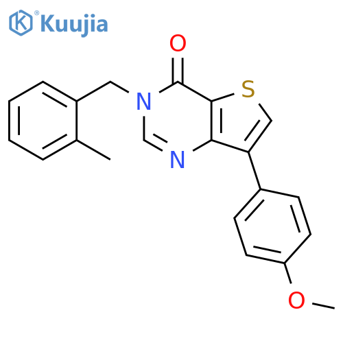 7-(4-methoxyphenyl)-3-[(2-methylphenyl)methyl]-3H,4H-thieno[3,2-d]pyrimidin-4-one structure