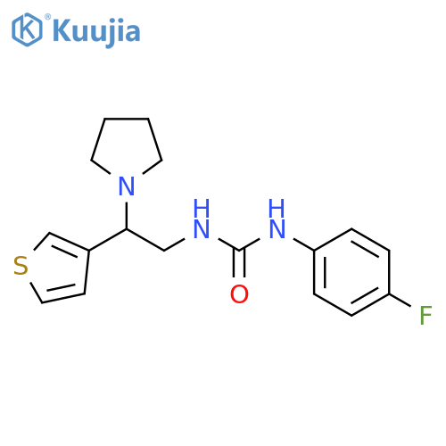 1-(4-fluorophenyl)-3-[2-(pyrrolidin-1-yl)-2-(thiophen-3-yl)ethyl]urea structure