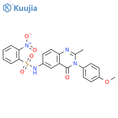 N-3-(4-methoxyphenyl)-2-methyl-4-oxo-3,4-dihydroquinazolin-6-yl-2-nitrobenzene-1-sulfonamide structure