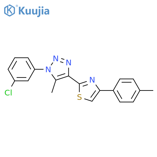 1-(3-chlorophenyl)-5-methyl-4-[4-(4-methylphenyl)-1,3-thiazol-2-yl]-1H-1,2,3-triazole structure