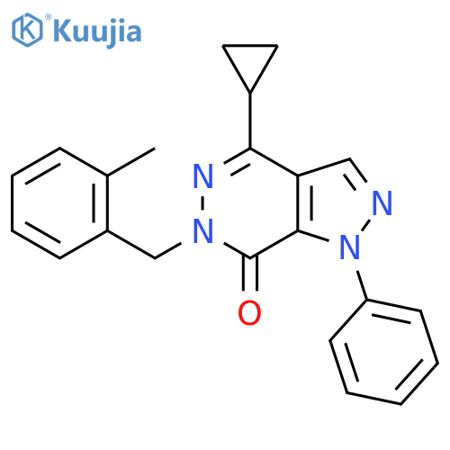 4-cyclopropyl-6-(2-methylphenyl)methyl-1-phenyl-1H,6H,7H-pyrazolo3,4-dpyridazin-7-one structure
