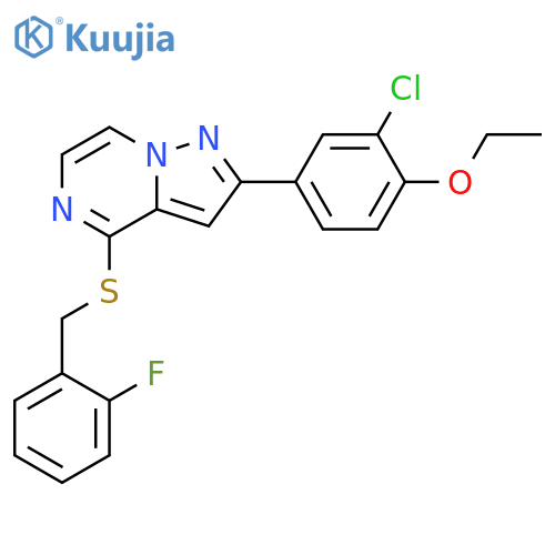 2-(3-chloro-4-ethoxyphenyl)-4-{[(2-fluorophenyl)methyl]sulfanyl}pyrazolo[1,5-a]pyrazine structure