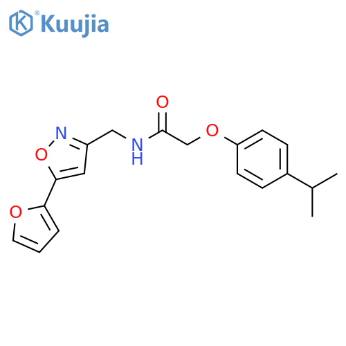 N-{[5-(furan-2-yl)-1,2-oxazol-3-yl]methyl}-2-[4-(propan-2-yl)phenoxy]acetamide structure