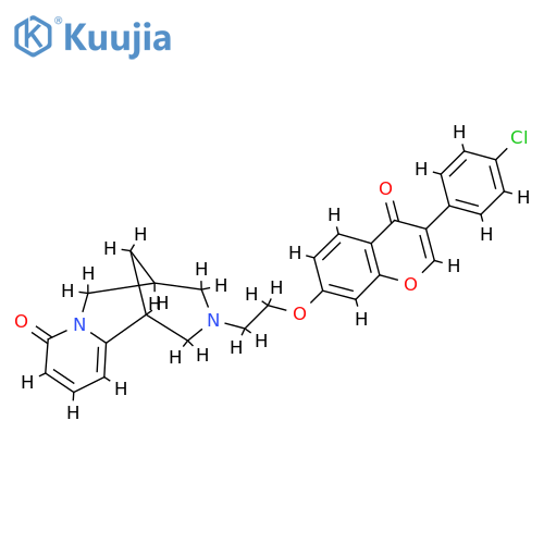 11-(2-{[3-(4-chlorophenyl)-4-oxo-4H-chromen-7-yl]oxy}ethyl)-7,11-diazatricyclo[7.3.1.0^{2,7}]trideca-2,4-dien-6-one structure