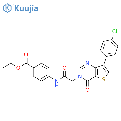 ethyl 4-{2-[7-(4-chlorophenyl)-4-oxo-3H,4H-thieno[3,2-d]pyrimidin-3-yl]acetamido}benzoate structure