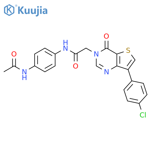 2-[7-(4-chlorophenyl)-4-oxo-3H,4H-thieno[3,2-d]pyrimidin-3-yl]-N-(4-acetamidophenyl)acetamide structure