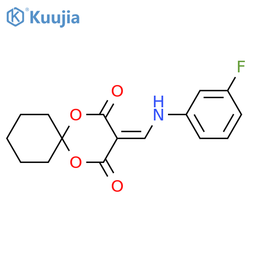 3-{[(3-fluorophenyl)amino]methylidene}-1,5-dioxaspiro[5.5]undecane-2,4-dione structure