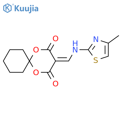 3-{[(4-methyl-1,3-thiazol-2-yl)amino]methylidene}-1,5-dioxaspiro[5.5]undecane-2,4-dione structure