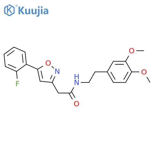 N-[2-(3,4-dimethoxyphenyl)ethyl]-2-[5-(2-fluorophenyl)-1,2-oxazol-3-yl]acetamide structure