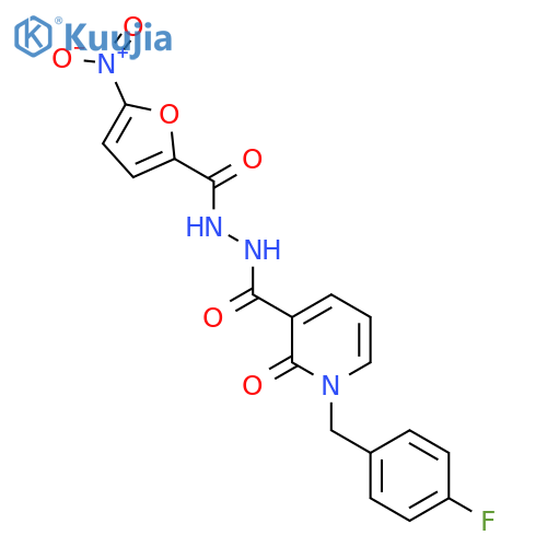 1-[(4-fluorophenyl)methyl]-N'-(5-nitrofuran-2-carbonyl)-2-oxo-1,2-dihydropyridine-3-carbohydrazide structure