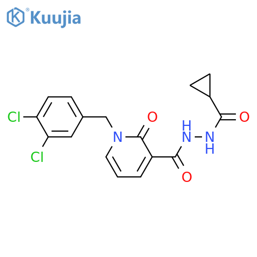 N'-cyclopropanecarbonyl-1-[(3,4-dichlorophenyl)methyl]-2-oxo-1,2-dihydropyridine-3-carbohydrazide structure