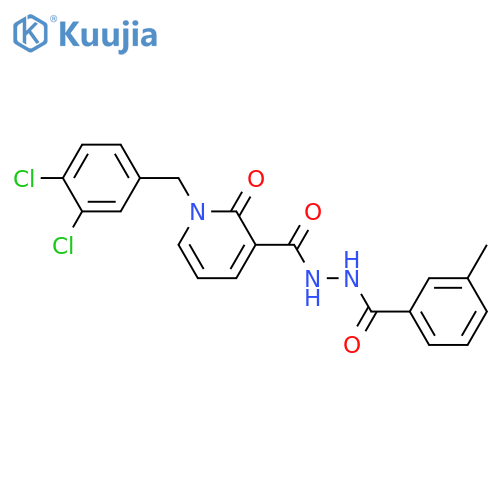 N'-{1-[(3,4-dichlorophenyl)methyl]-2-oxo-1,2-dihydropyridine-3-carbonyl}-3-methylbenzohydrazide structure